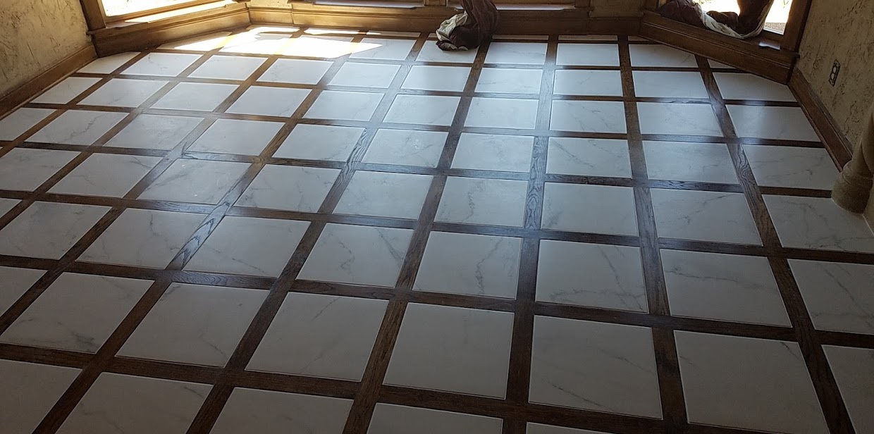 Wood and tile combination floor