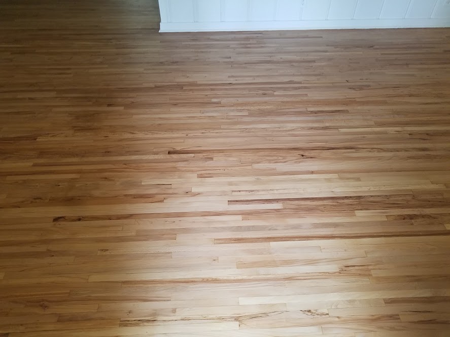 Natural oak refinishing — light finish