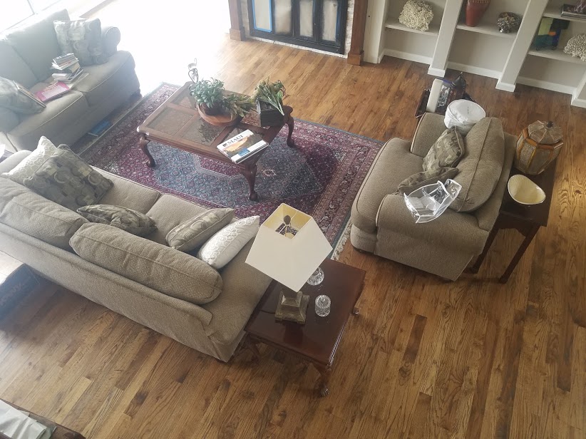 Refinished oak floor — natural color