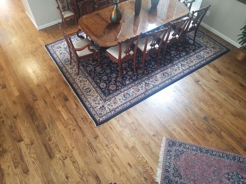 Refinished floor — warm tone